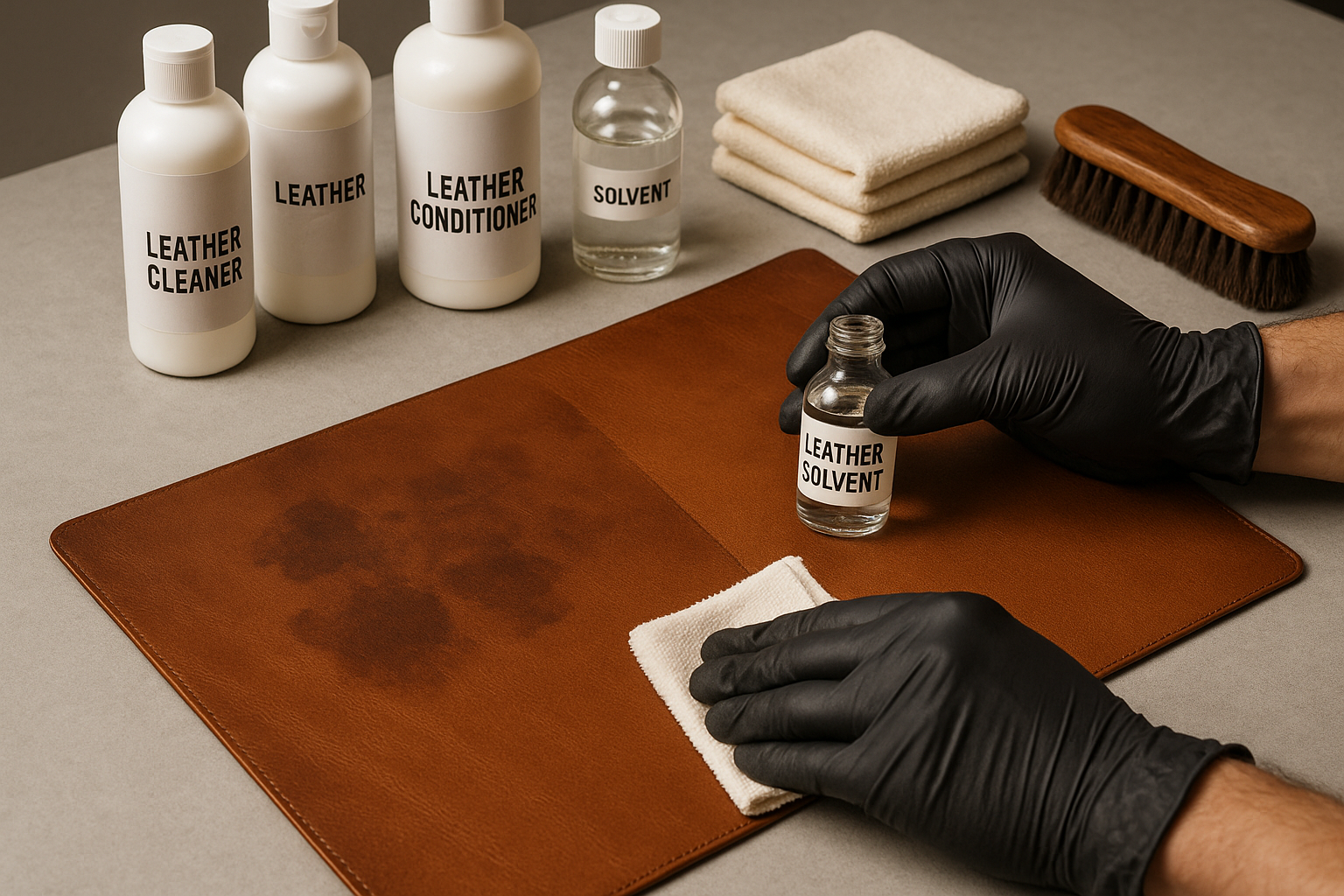 Removing stubborn stains with professional solvents